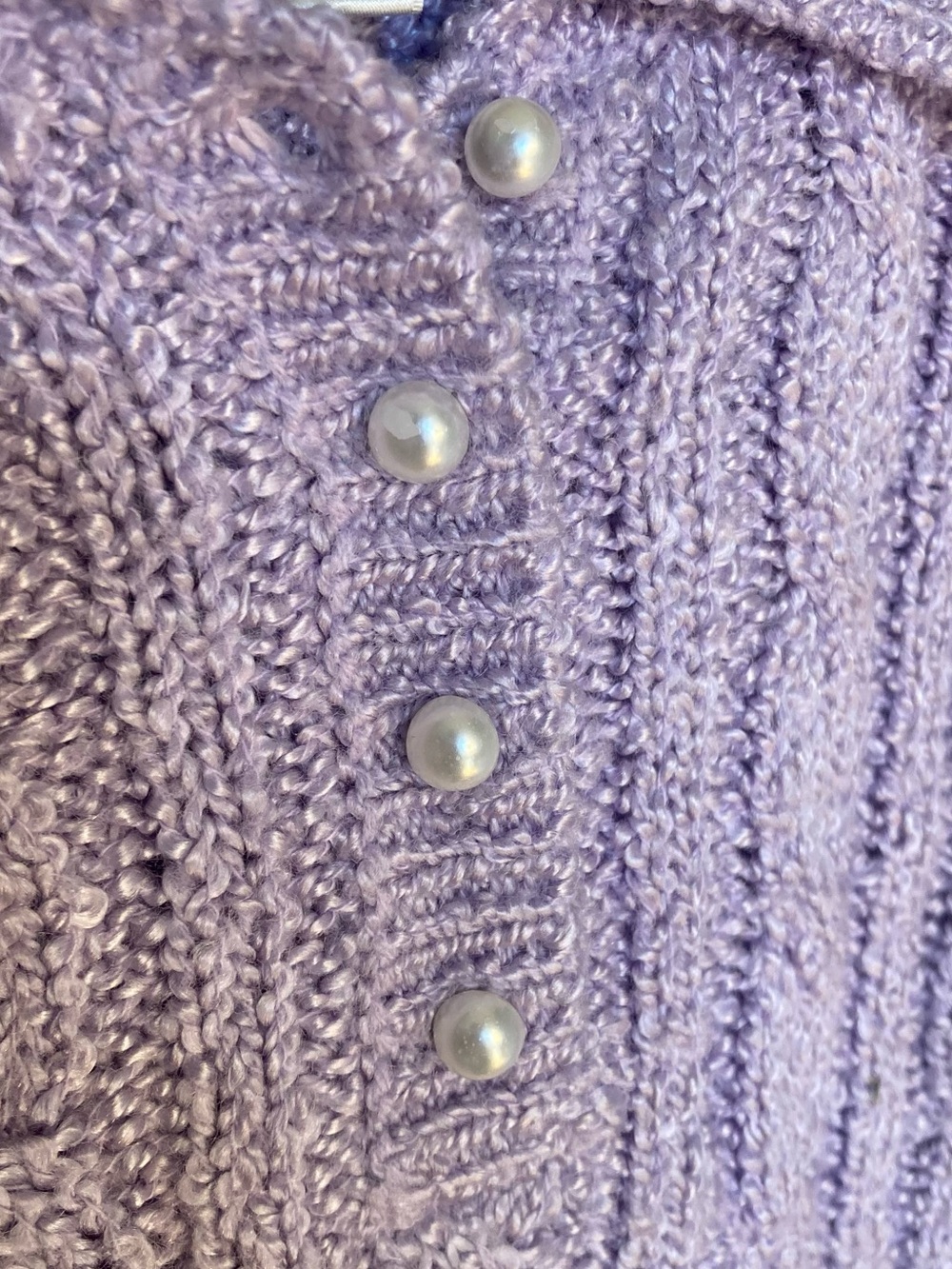 Vintage Jennifer Moore Lavender Knit Pullover with Pearl Buttons - Medium - Picture 2 of 5